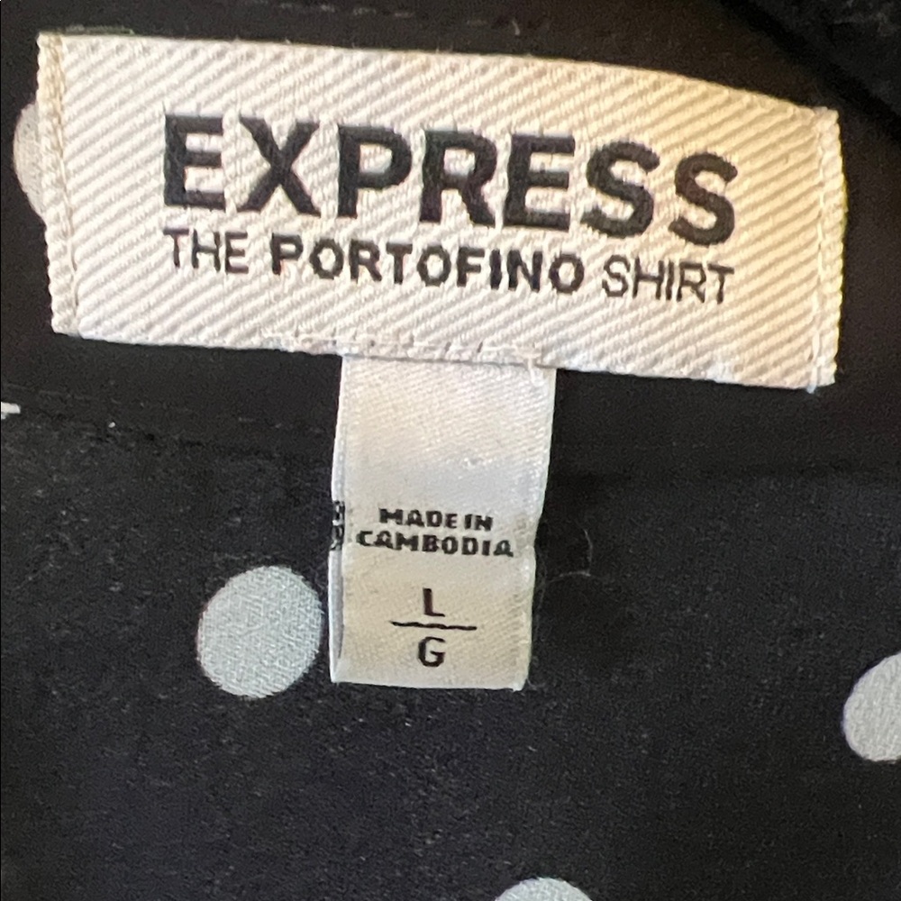 Express Sheer Black and White Portofino Polka Dot Blouse - Picture 6 of 7